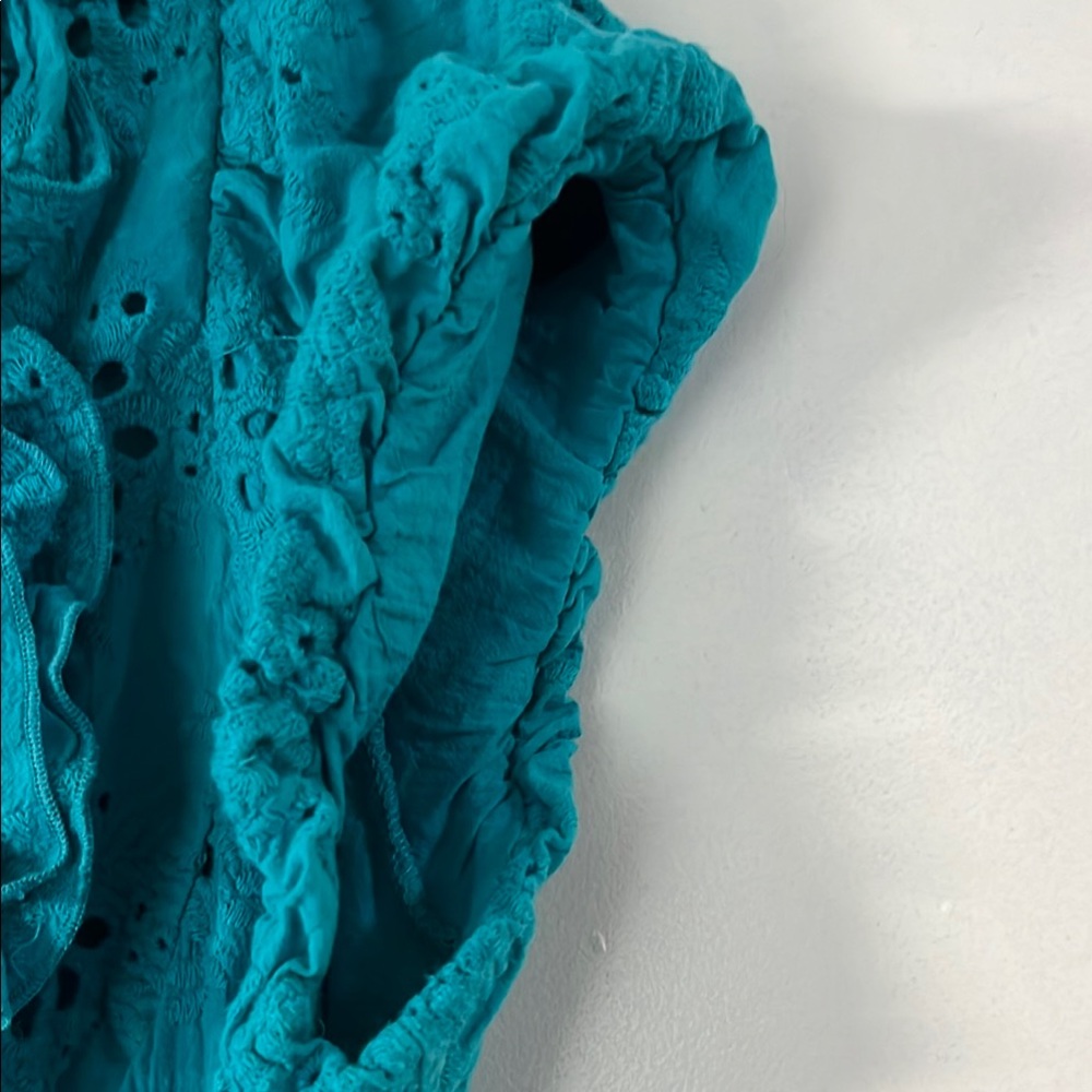 Blue Ruffled Wrap Sundress - Picture 3 of 9